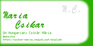 maria csikar business card